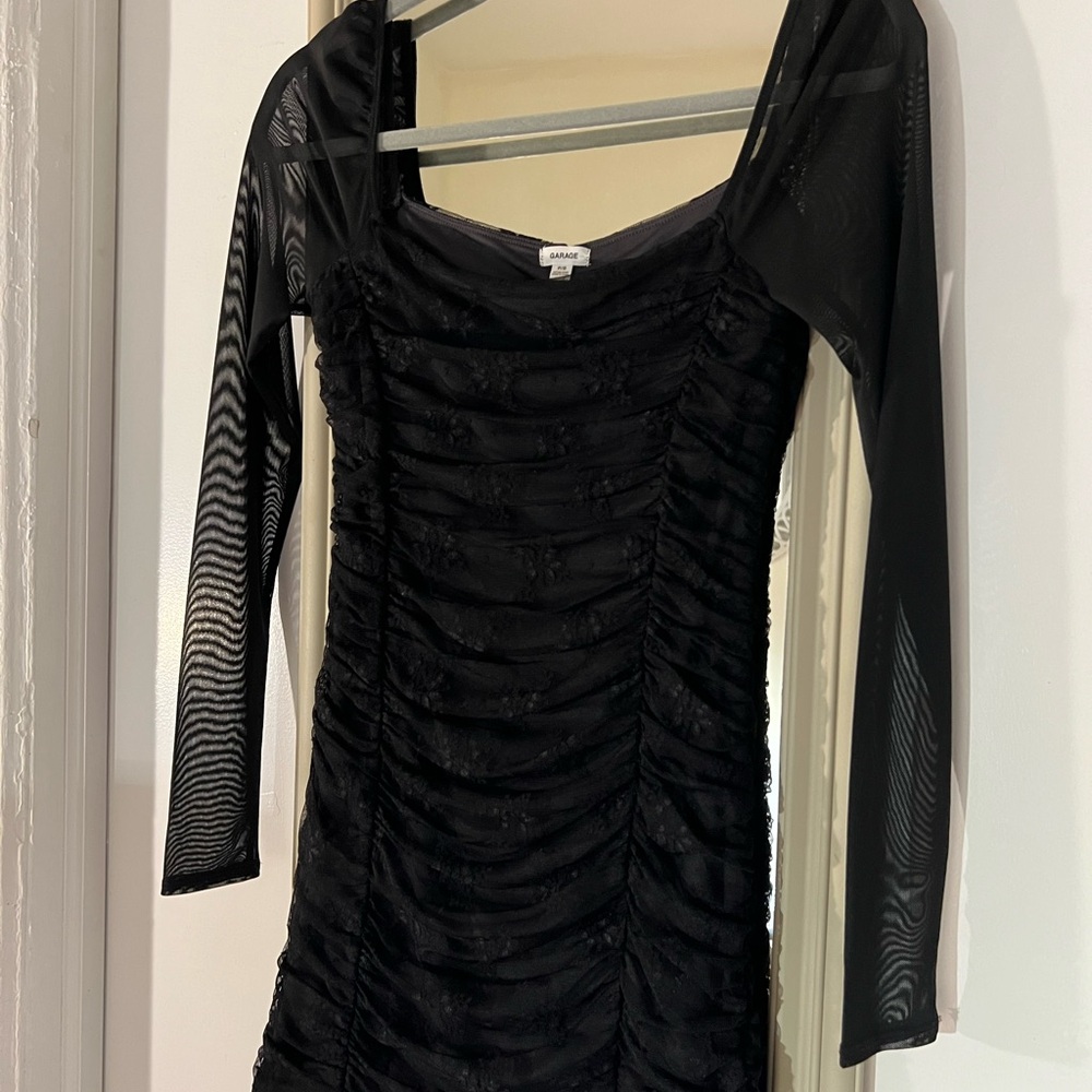 Garage Clothing-‎ Black Ruched Mini Dress S